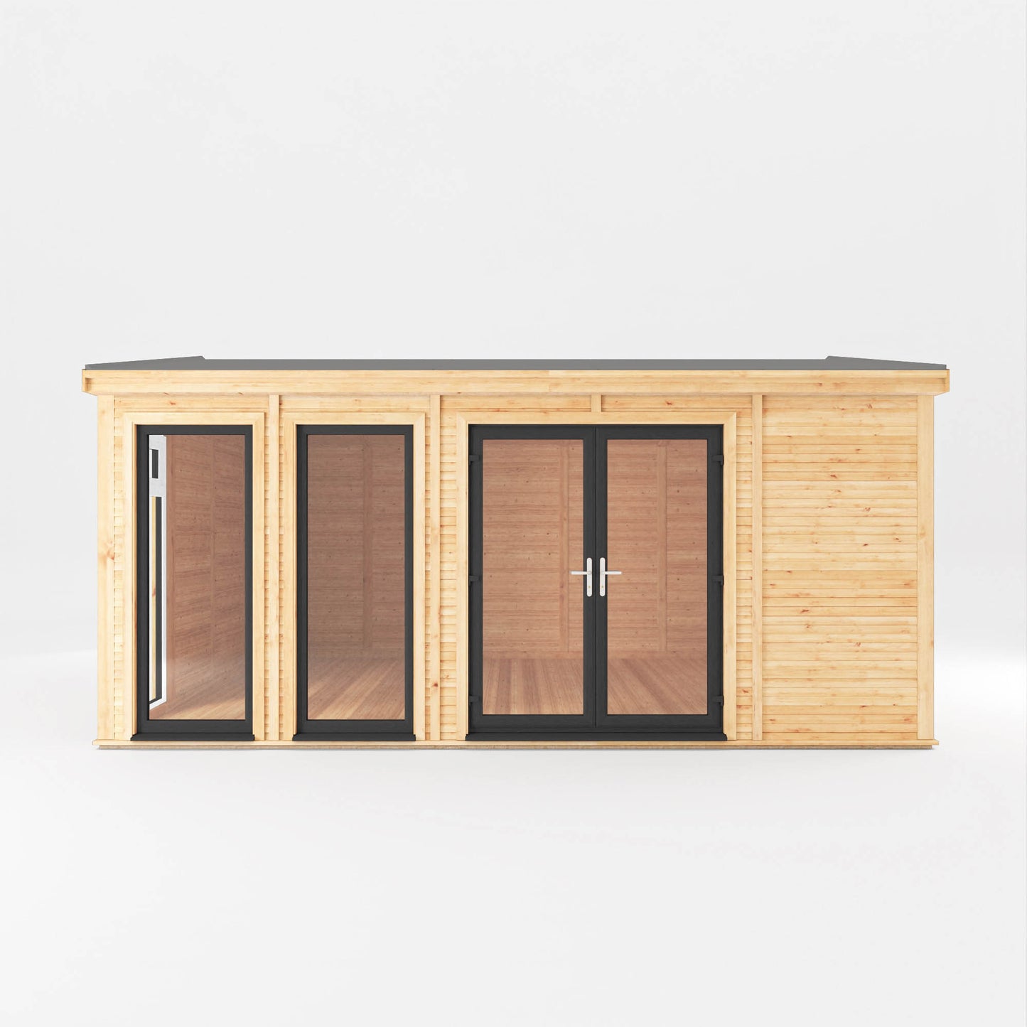 Mercia Sherwood Rufford 5mx3m Insulated Garden Room - (UPVC Windows & Doors) - Grey