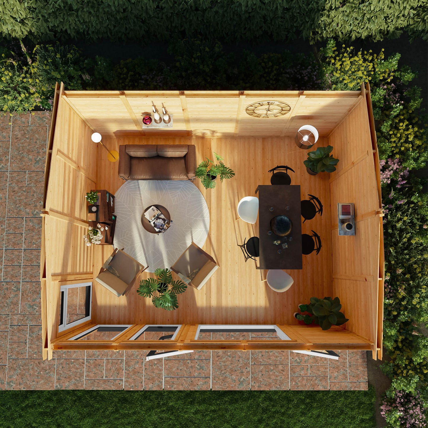 Mercia Sherwood Rufford 5mx3m Insulated Garden Room - (UPVC Windows & Doors) - Grey