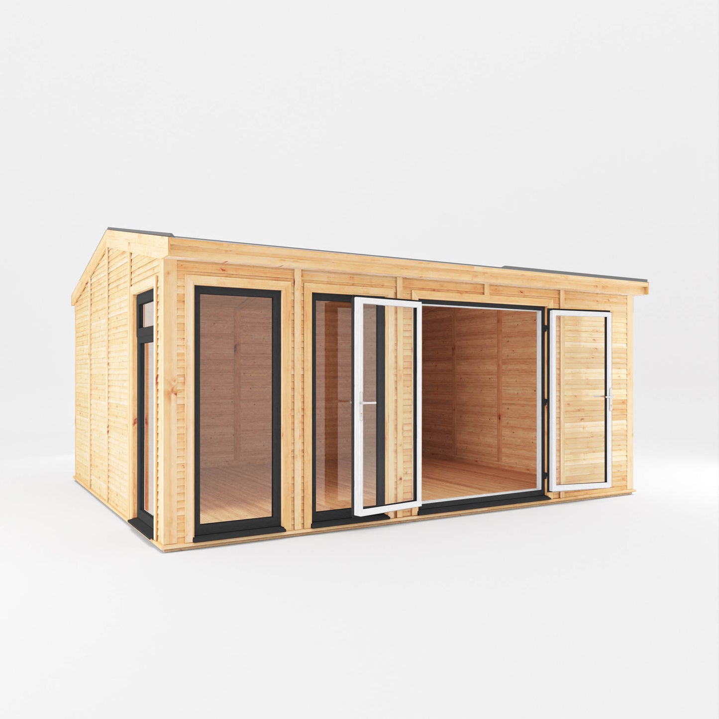 Mercia Sherwood Rufford 5mx3m Insulated Garden Room - (UPVC Windows & Doors) - Grey