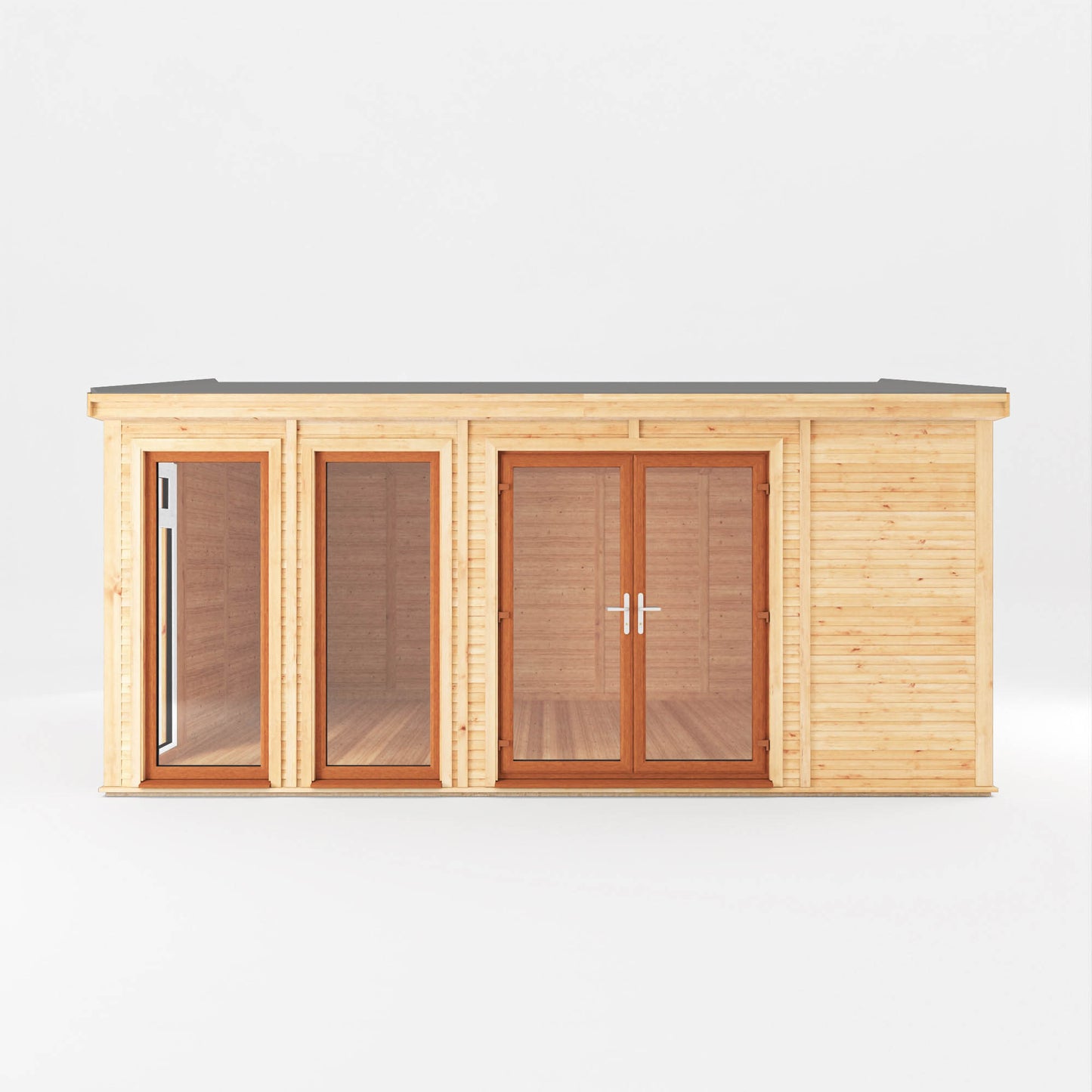 Mercia Sherwood Rufford 5mx3m Insulated Garden Room - (UPVC Windows & Doors) - Oak