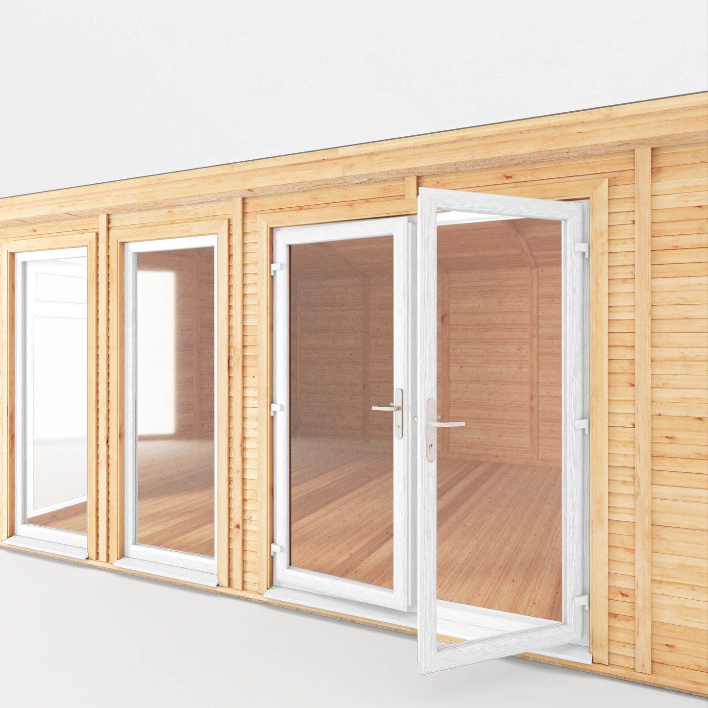Mercia Sherwood Rufford 5mx3m Insulated Garden Room - (UPVC Windows & Doors) - White