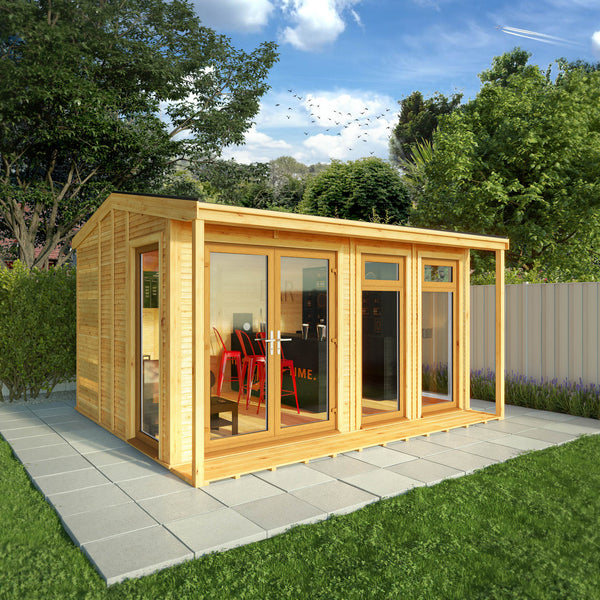 Mercia Sherwood Thoresby 4mx3m Insulated Garden Room - (UPVC Windows & Doors) - Oak