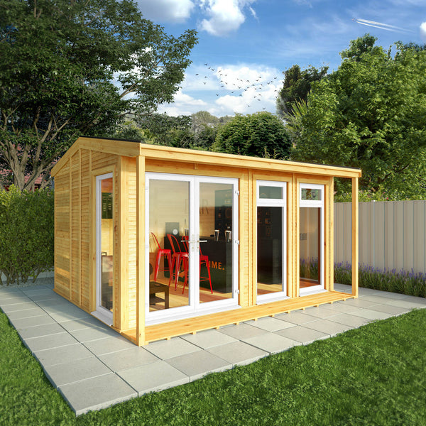 Mercia Sherwood Thoresby 4mx3m Insulated Garden Room - (UPVC Windows & Doors) - White