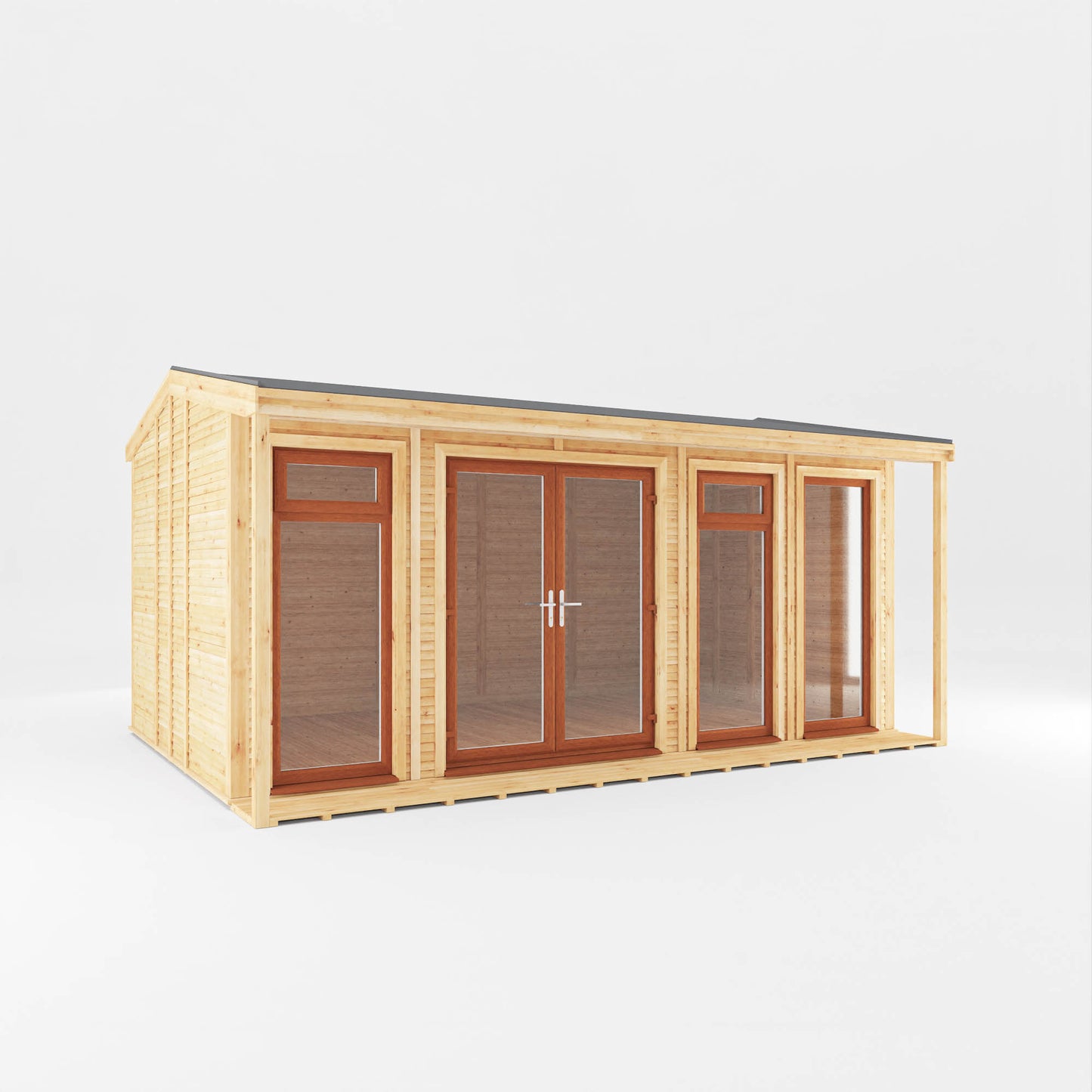 Mercia Sherwood Thoresby 5mx3m Insulated Garden Room - (UPVC Windows & Doors) - Oak