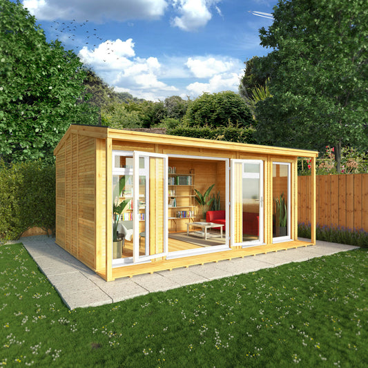 Mercia Sherwood Thoresby 5mx3m Insulated Garden Room - (UPVC Windows & Doors) - White