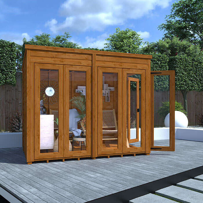 18x8 Pent Full Pane Summerhouse