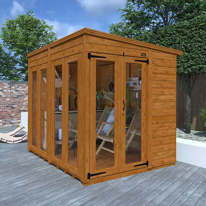 18x8 Pent Full Pane Summerhouse