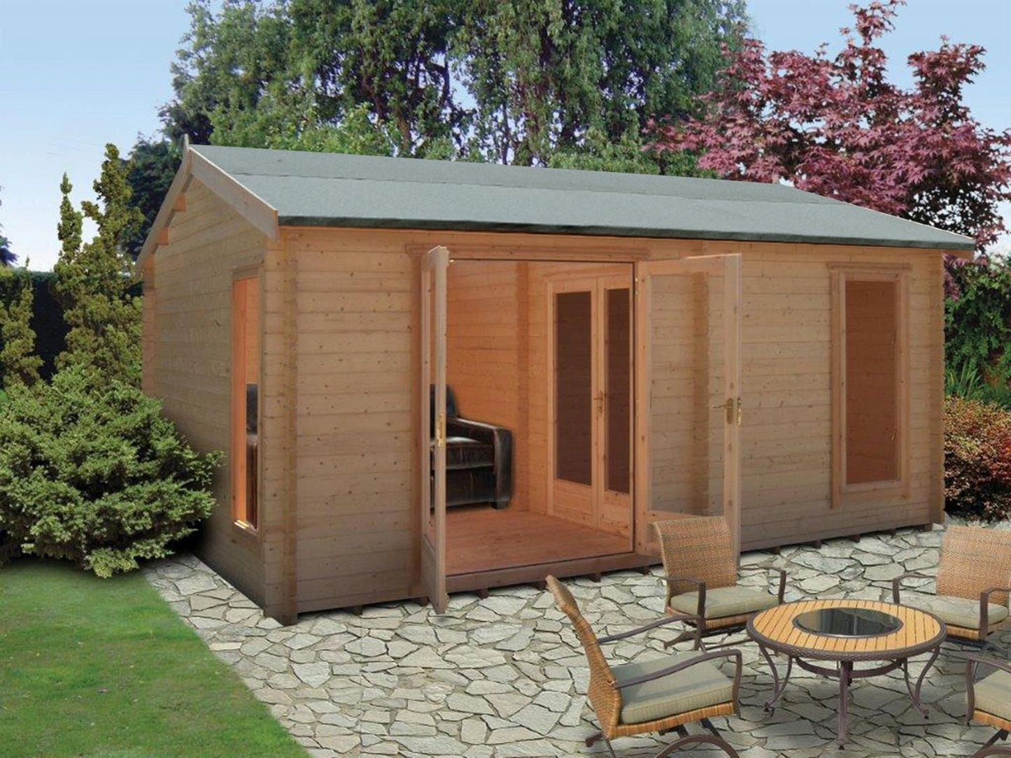 Shire Firestone 12x13 Log Cabin (28mm - 70mm Logs)