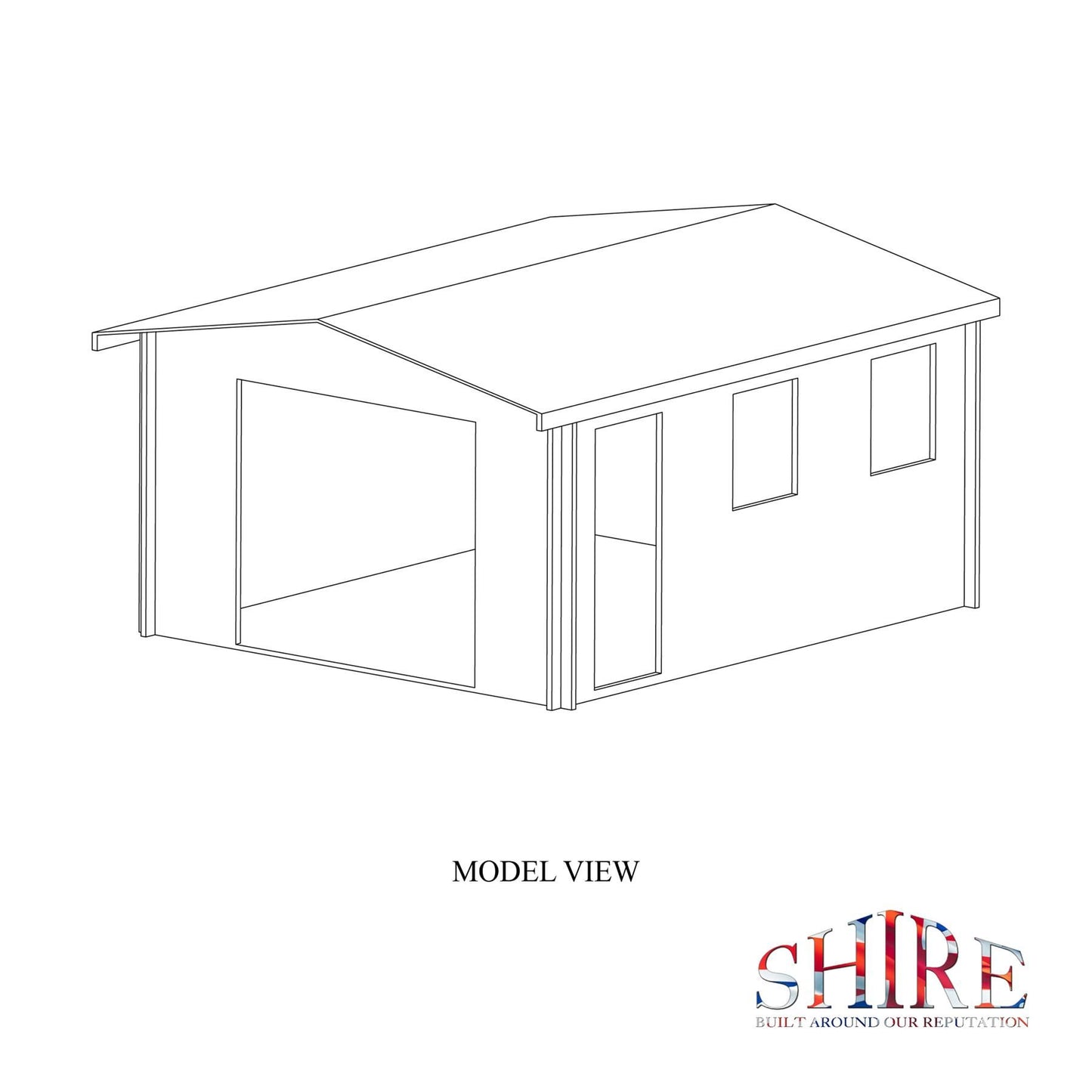 Shire Bradenham 13x15 Log Cabin (28mm - 70mm Logs)