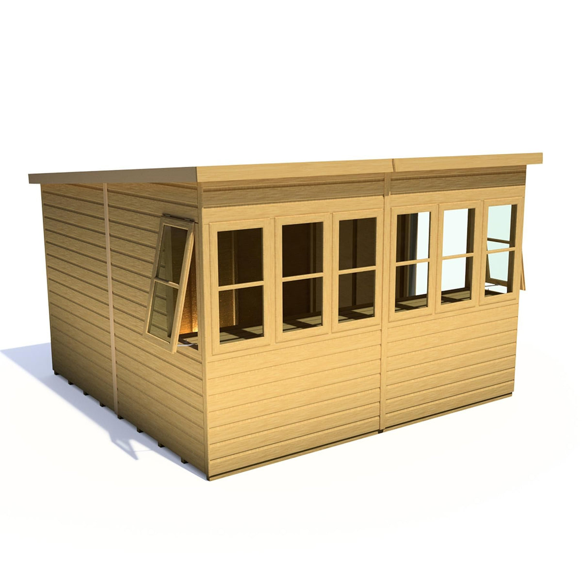Shire Sun Pent 10x10 Single Door Shiplap Style A