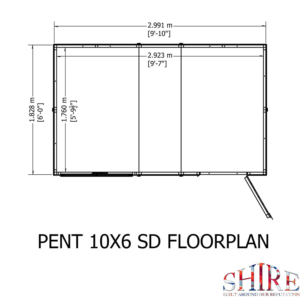 Shire 7x7 Double Door Pent Shed