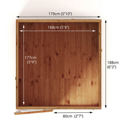 Mercia 6x6 Woodsman Shiplap Pent - Glass