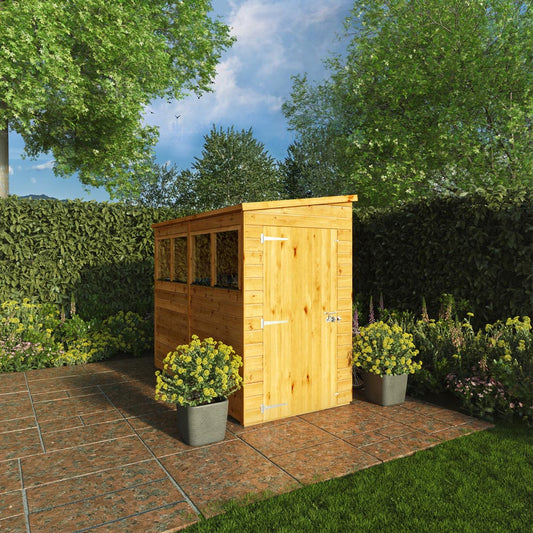 Mercia 8x4 Woodsman Shiplap Pent - Glass