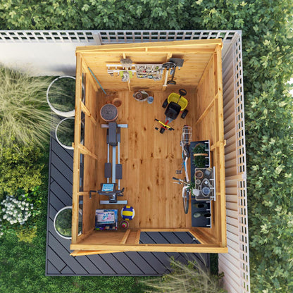 Mercia 8x6 Woodsman Shiplap Pent - Glass