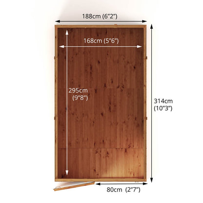Mercia 10x6 Woodsman Shiplap Pent - Glass