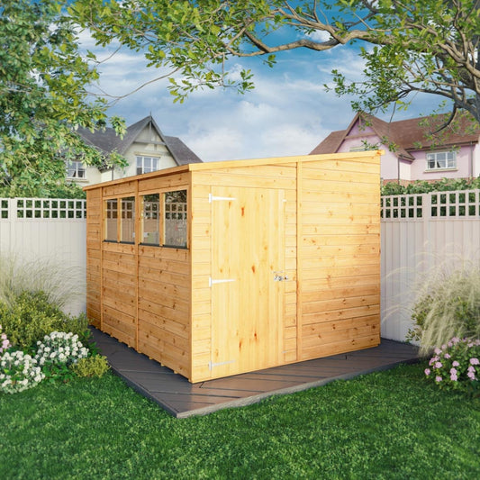 Mercia 10x8 Woodsman Shiplap Pent - Glass