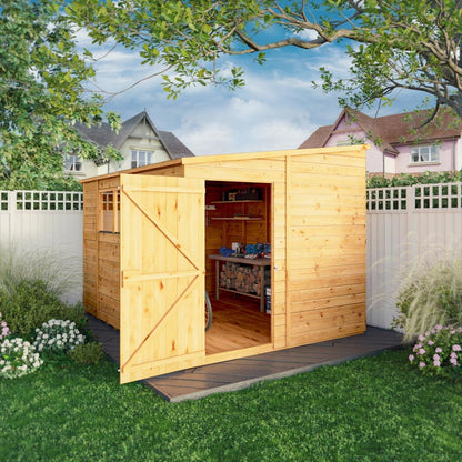 Mercia 10x8 Woodsman Shiplap Pent - Glass