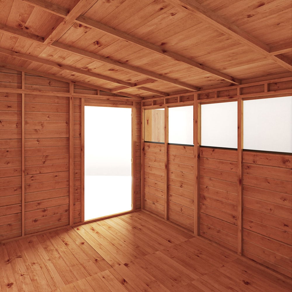Mercia 10x8 Woodsman Shiplap Pent - Glass