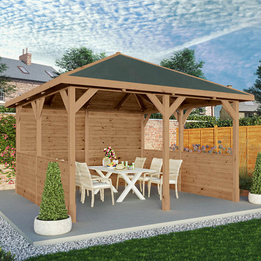 Mercia 4m x 4m Traditional Gazebo With Side Panels
