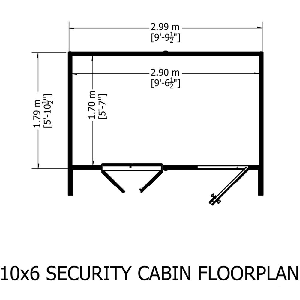 Shire Security Cabin 10x6 Shiplap Style C