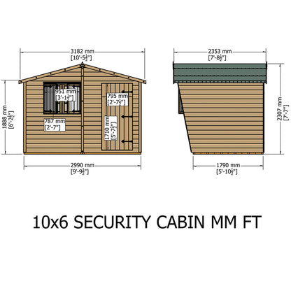Shire Security Cabin 10x6 Shiplap Style C