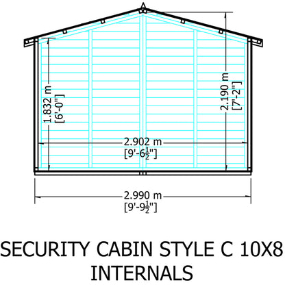 Shire Security Cabin 10x8 Shiplap Style C