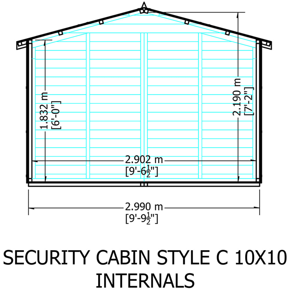 Shire Security Cabin 10x10 Shiplap Style C