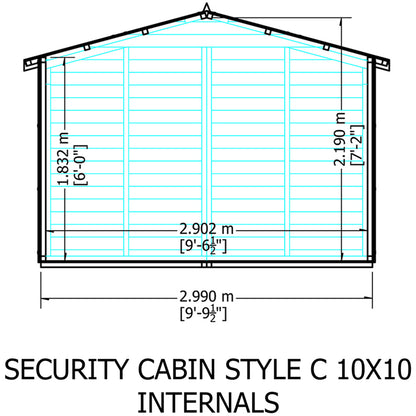 Shire Security Cabin 10x10 Shiplap Style C