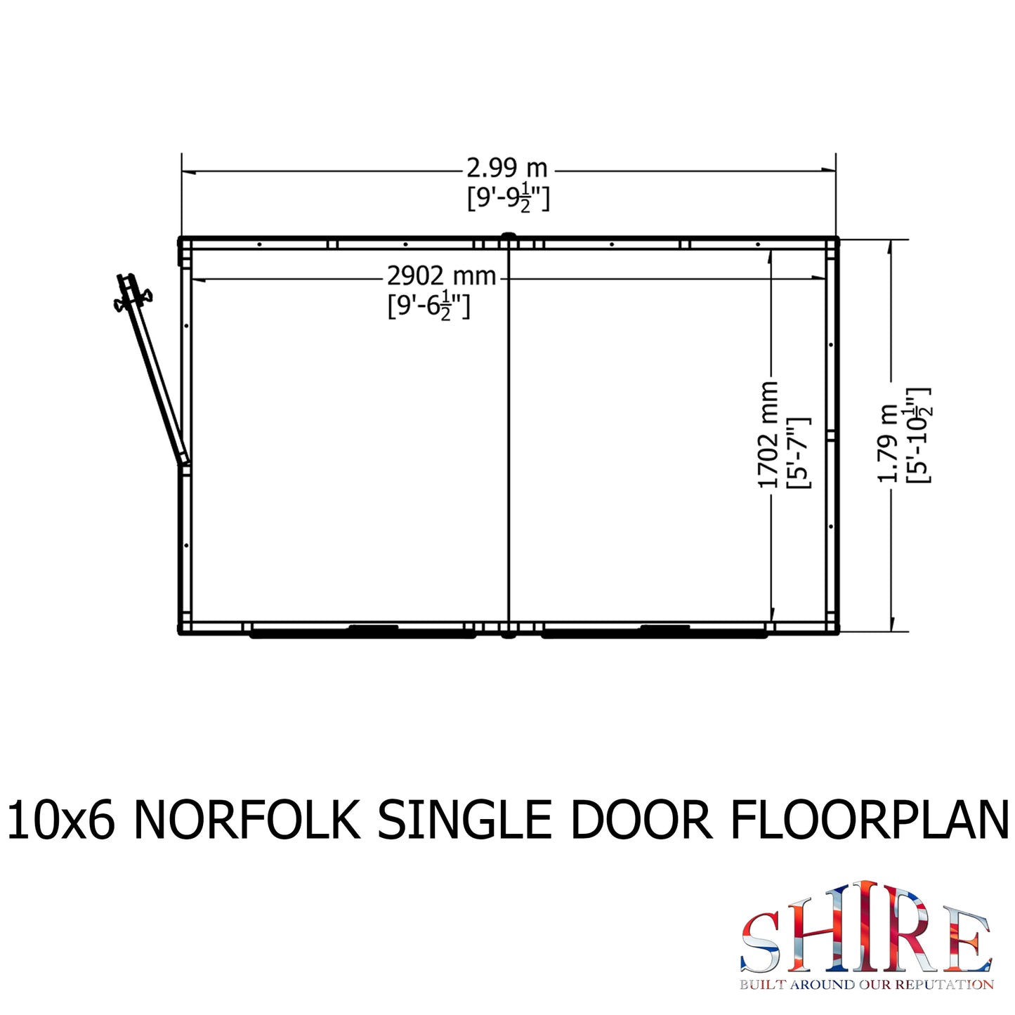 Shire Norfolk 10x6 Single Door Shiplap Style A