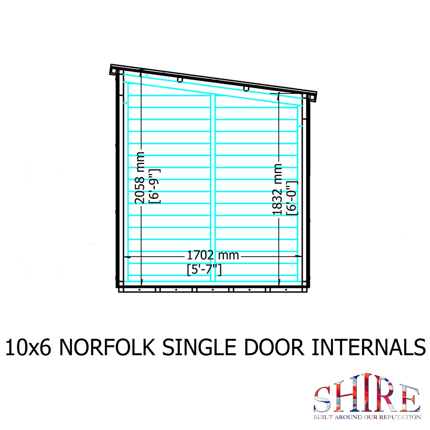 Shire Norfolk 10x6 Single Door Shiplap Style A