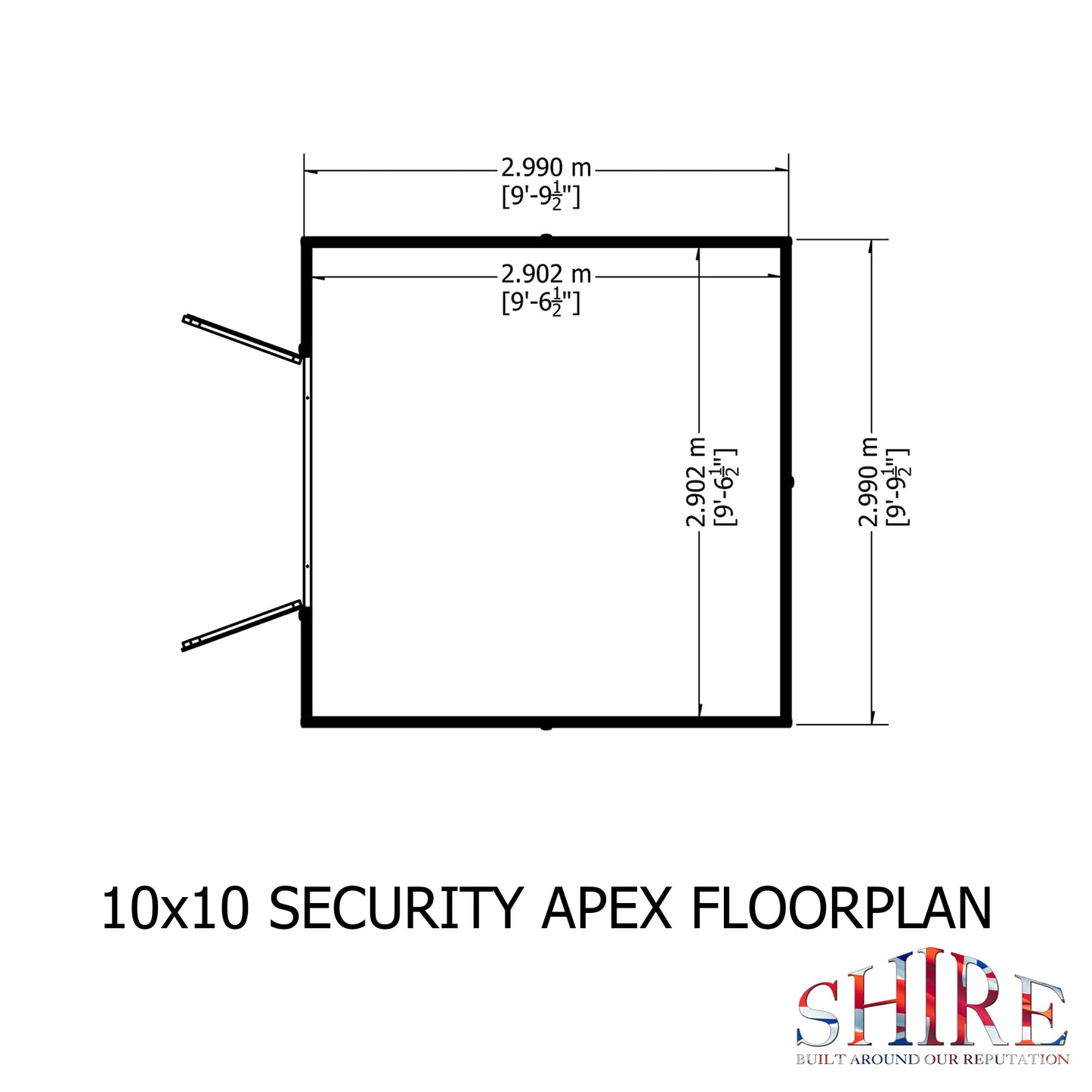 Shire Security Apex 10x10 Single Door Shiplap