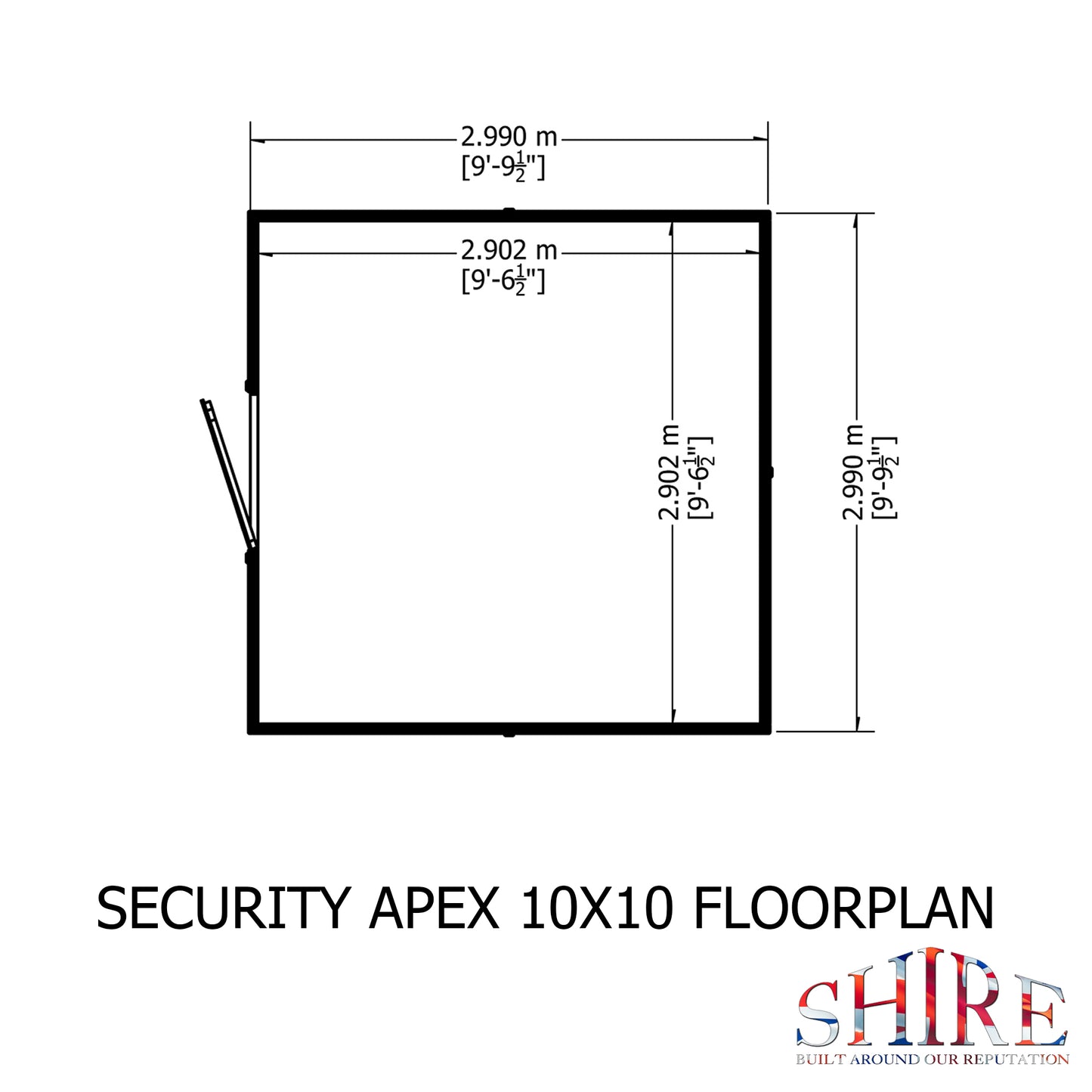 Shire Security Apex 10x10 Single Door Shiplap