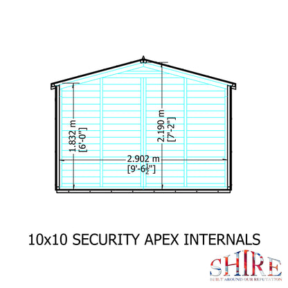 Shire Security Apex 10x10 Single Door Shiplap
