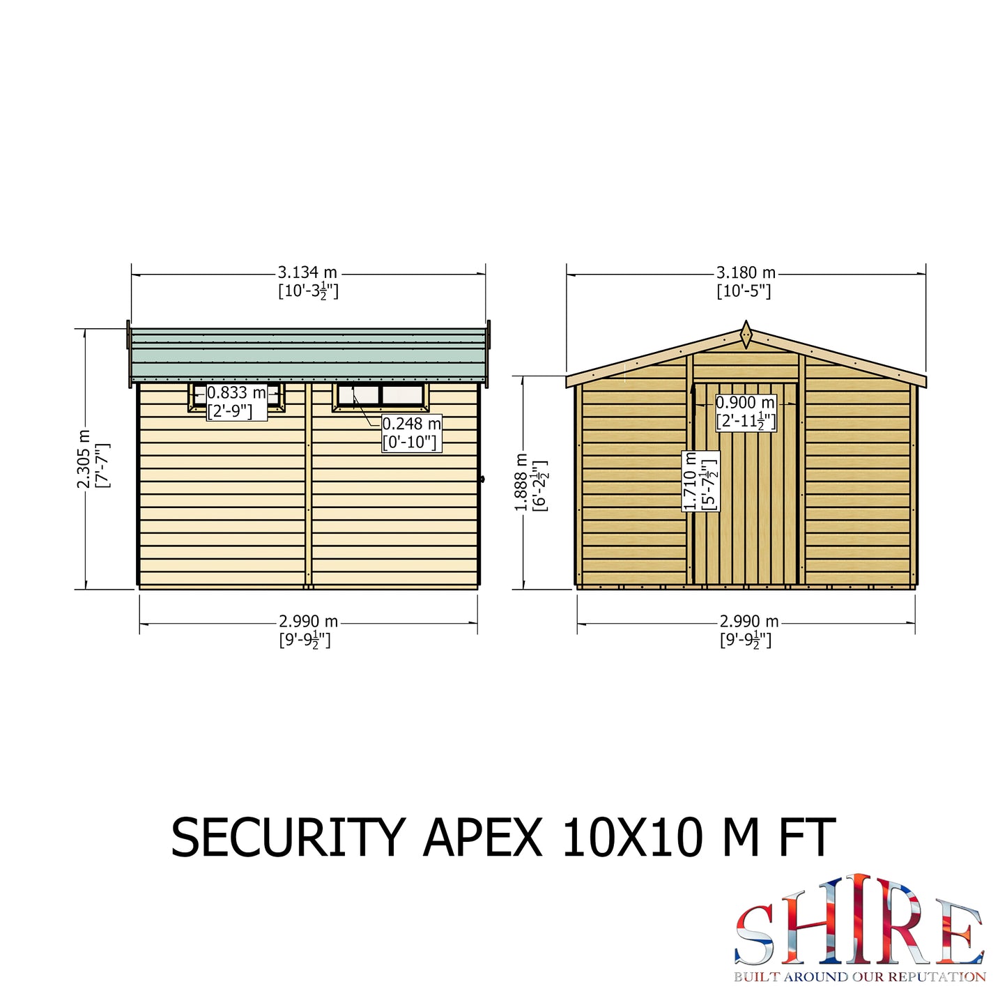 Shire Security Apex 10x10 Single Door Loglap