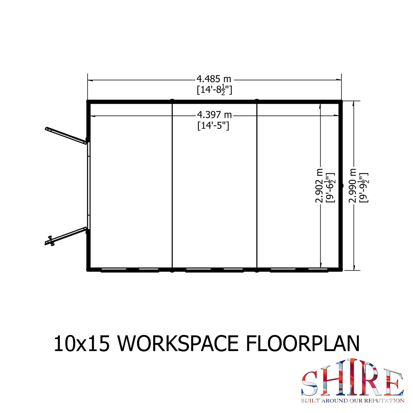 Shire Atlas 10x15 Double Door Shiplap