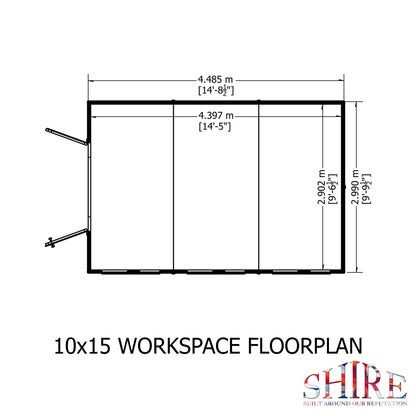 Shire Atlas 10x15 Double Door Shiplap