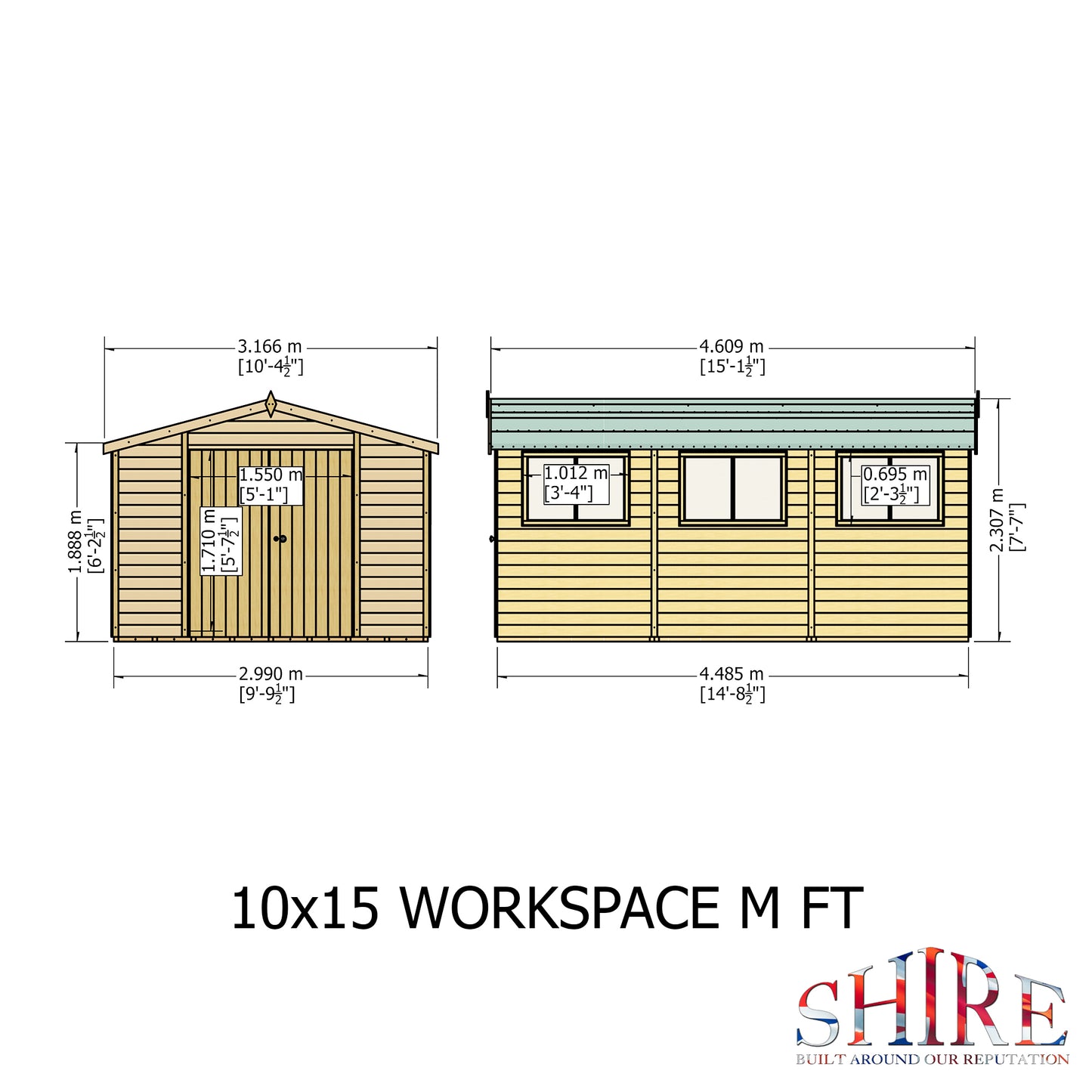 Shire Atlas 10x15 Double Door Shiplap