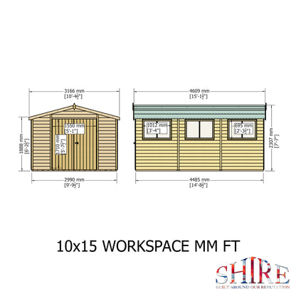 Shire Atlas 10x15 Double Door Shiplap