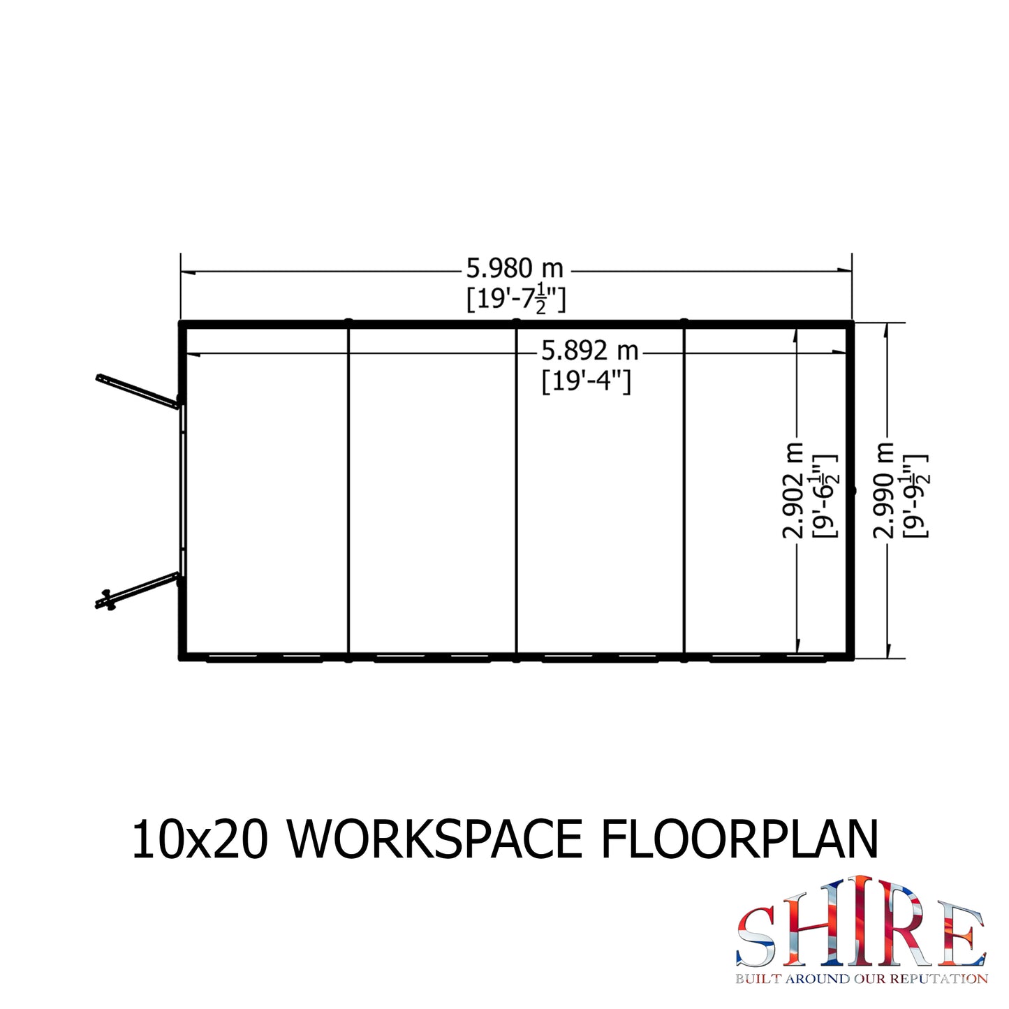 Shire Atlas 10x20 Double Door Shiplap