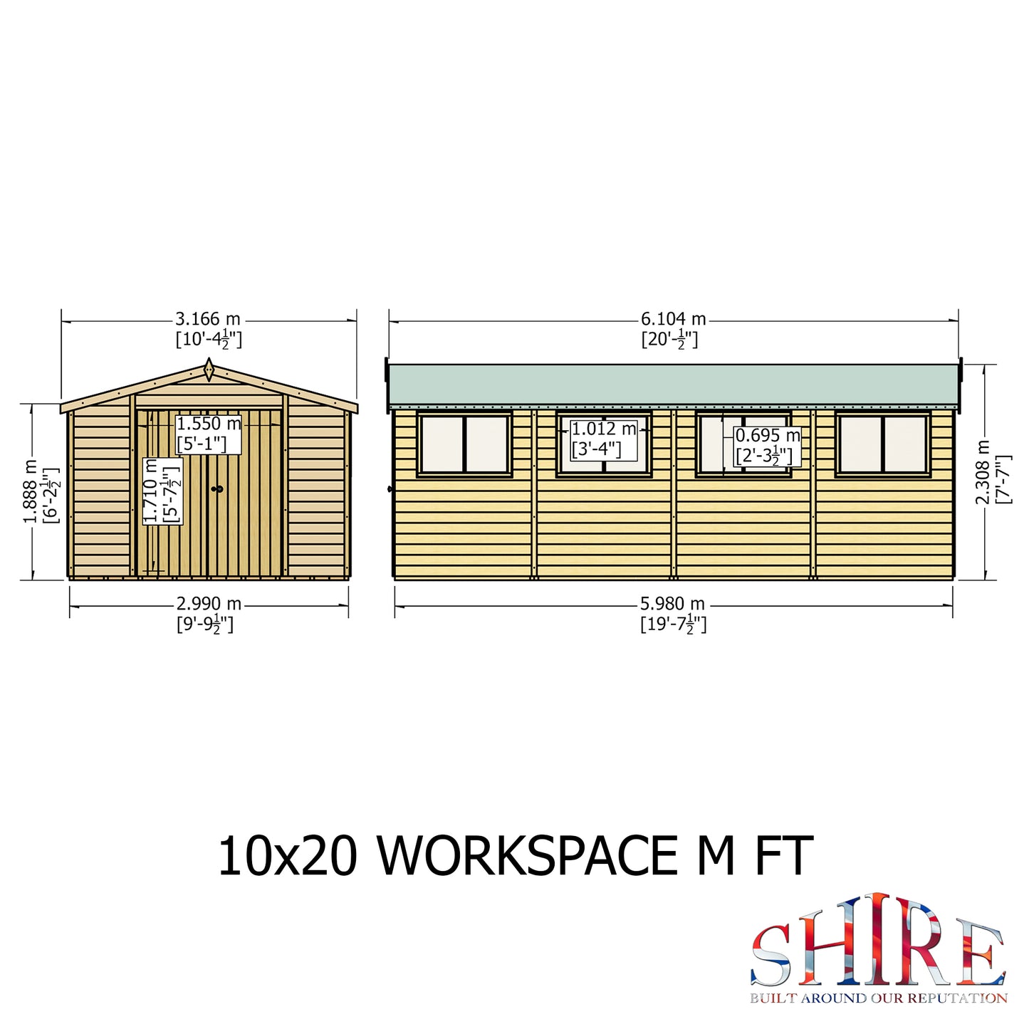 Shire Atlas 10x20 Double Door Shiplap