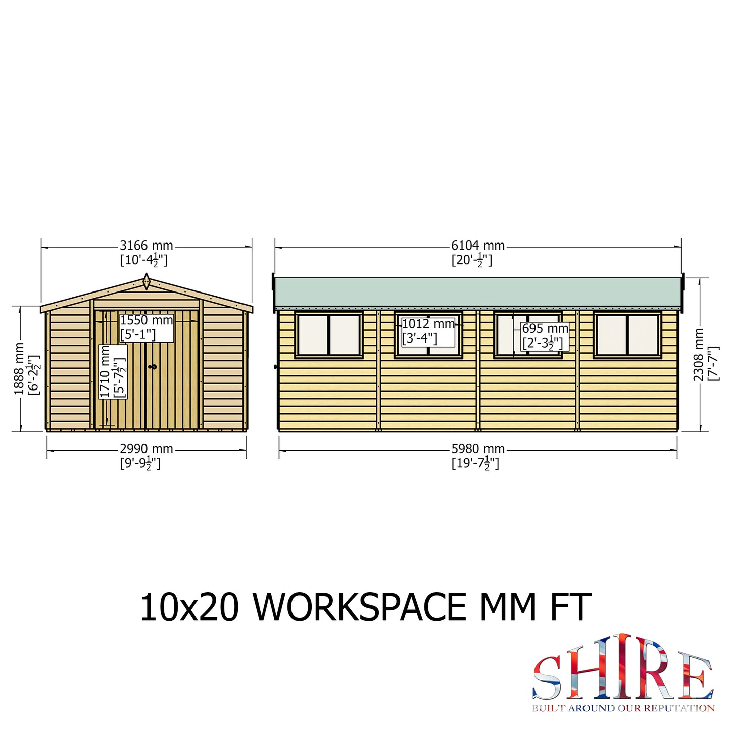 Shire Atlas 10x20 Double Door Loglap