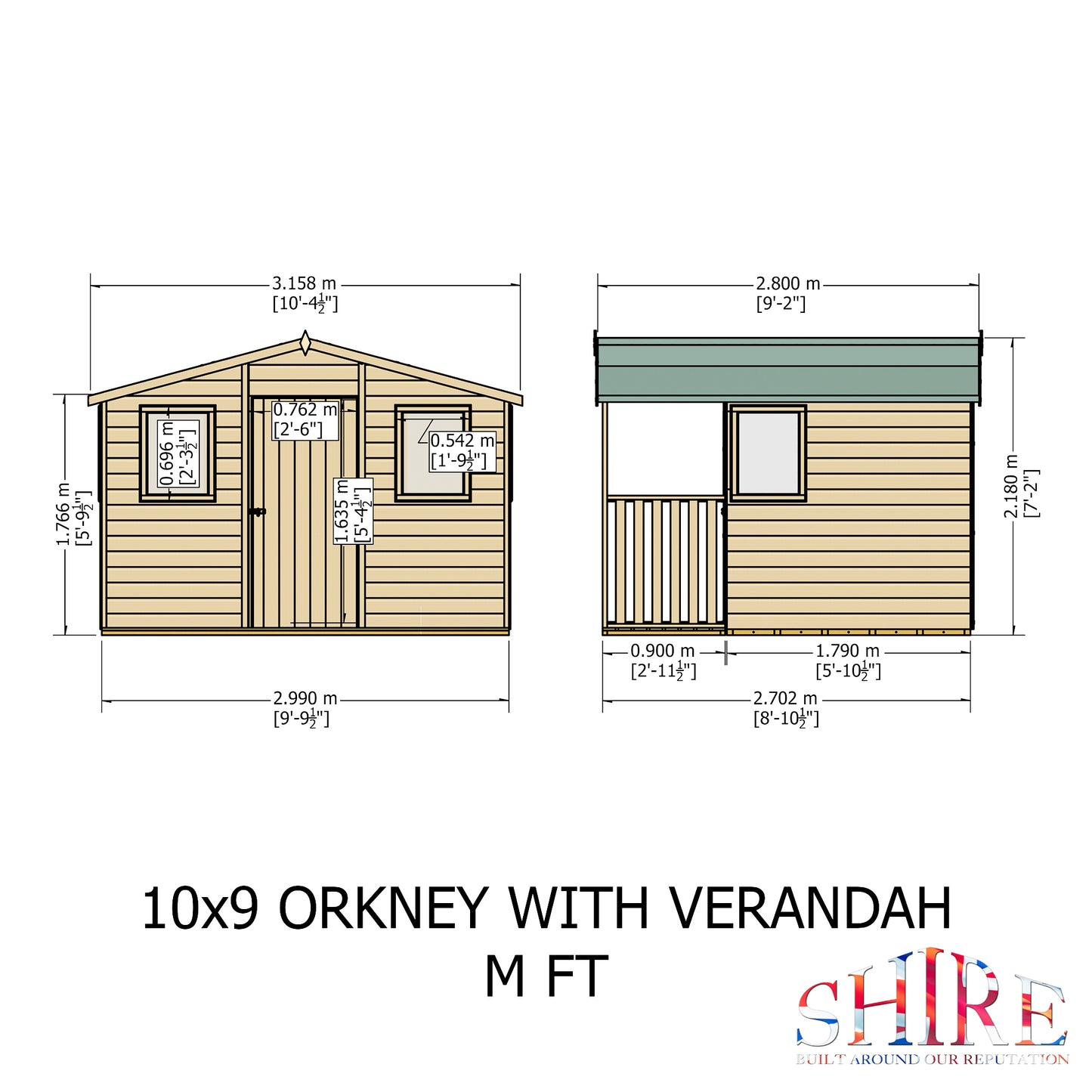 Shire Orkney 10x9 Shiplap