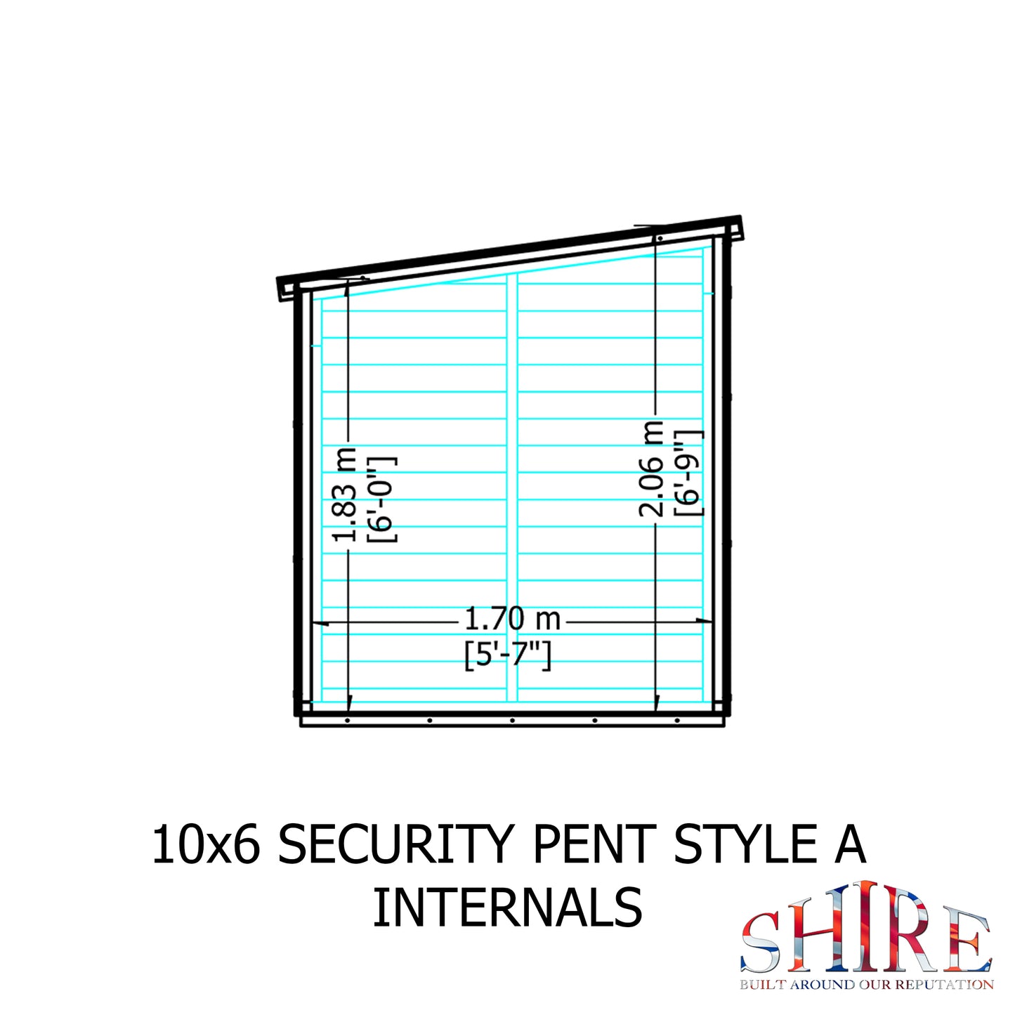 Shire Security Pent 10x6 Single Door Loglap