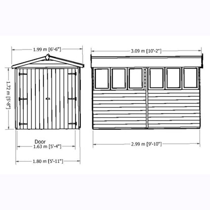 Shire Overlap Double Door Apex 10x6 D/D