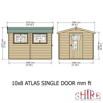 Shire Atlas 10x8 Double Door Loglap