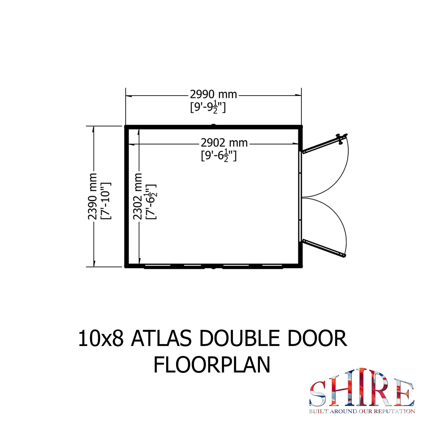 Shire Atlas 10x8 Double Door Loglap