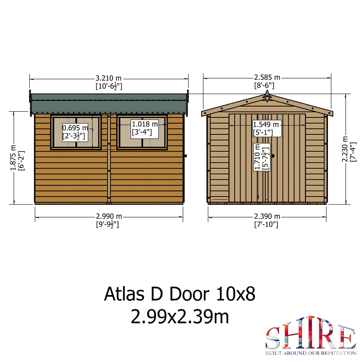 Shire Atlas 10x8 Double Door Loglap