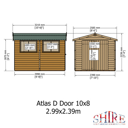 Shire Atlas 10x8 Double Door Shiplap