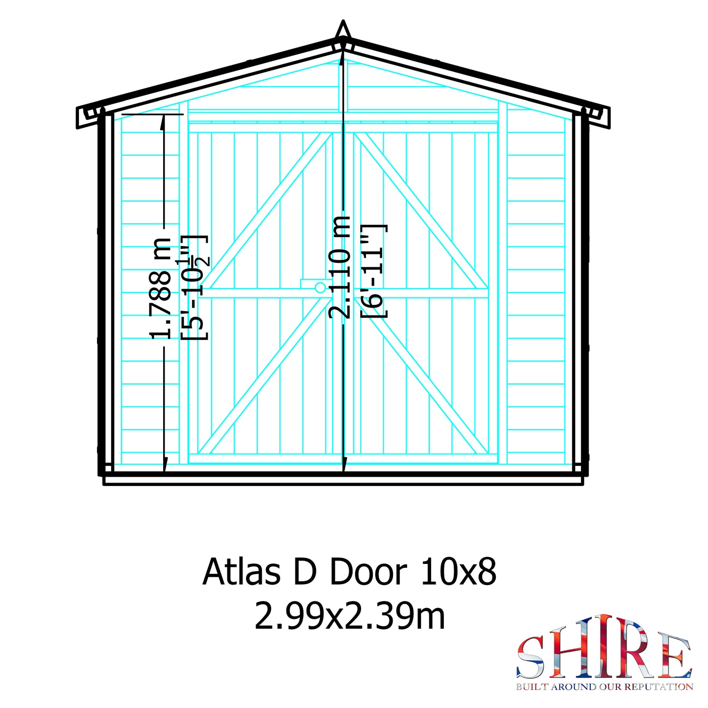 Shire Atlas 10x8 Double Door Shiplap