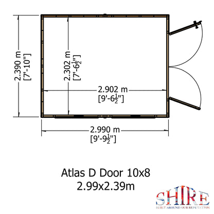 Shire Atlas 10x8 Double Door Shiplap